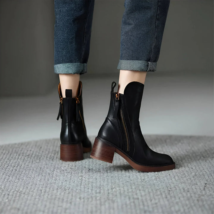 Cynthia - Leather Ankle Boots