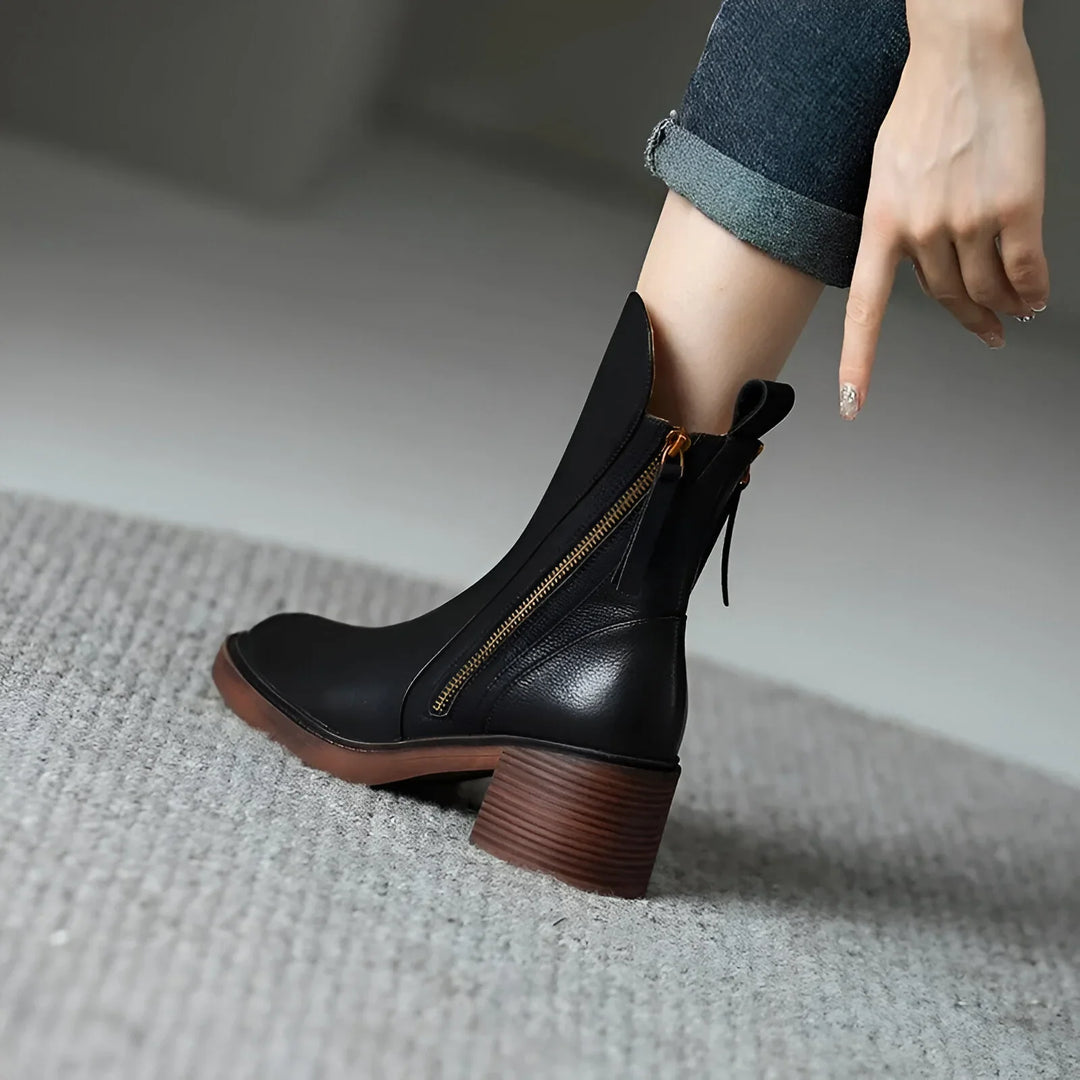 Cynthia - Leather Ankle Boots