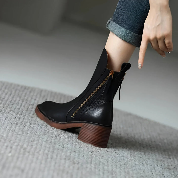 Cynthia - Leather Ankle Boots