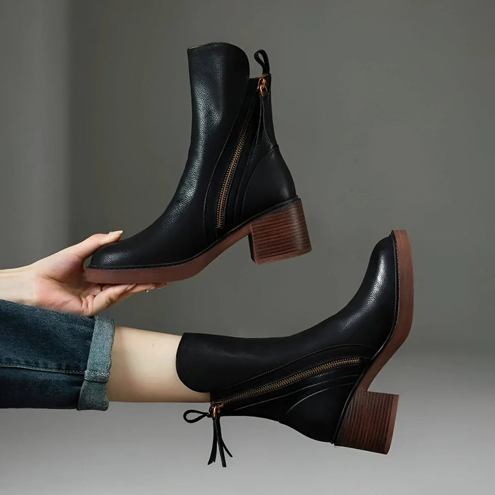 Cynthia - Leather Ankle Boots